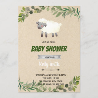 Lamm-Dusche Geburtstagseinladung Einladung