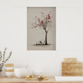 Lamm ein blühender Baum Druckbare Kunst, Minimalis Poster (Küche)