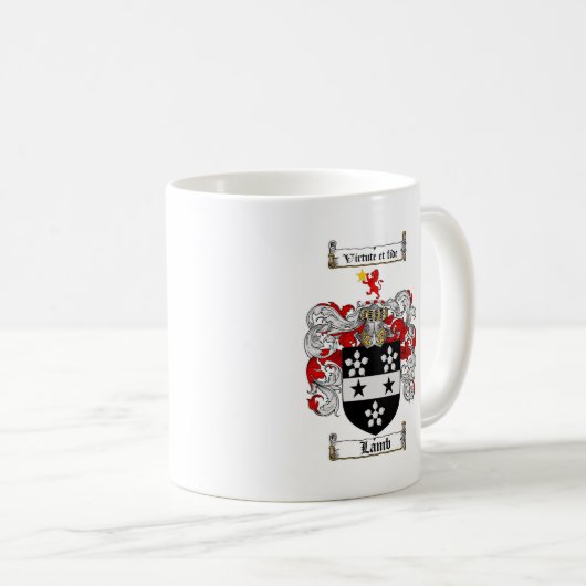 LAMM-FAMILIENWAPPEN - LAMM-WAPPEN KAFFEETASSE (VorderseiteRechts)