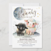 Lamm Gender Neutral Baby Shower Einladung (Vorderseite)