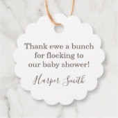 Lamm Gender Neutral Baby Shower Geschenkanhänger (Rückseite)