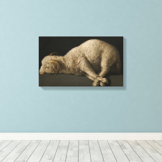 Lamm Gottes (Agnus Dei) (Opfertier) Leinwanddruck (Insitu (Holzboden))