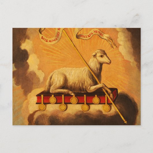 Lamm Gottes, Agnus Dei von Jose Campeche y Jordan Postkarte (Vorderseite)