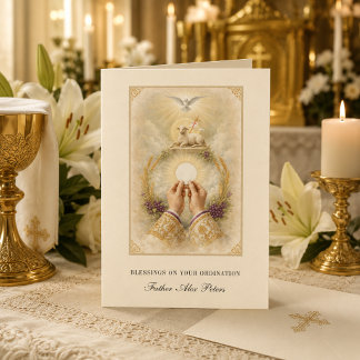 Lamm Gottes Eucharistie Priester Weihe Segen Karte