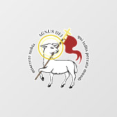 Lamm Gottes Fensteraufkleber (Blatt)