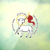 Lamm Gottes Fensteraufkleber (Blatt 3)