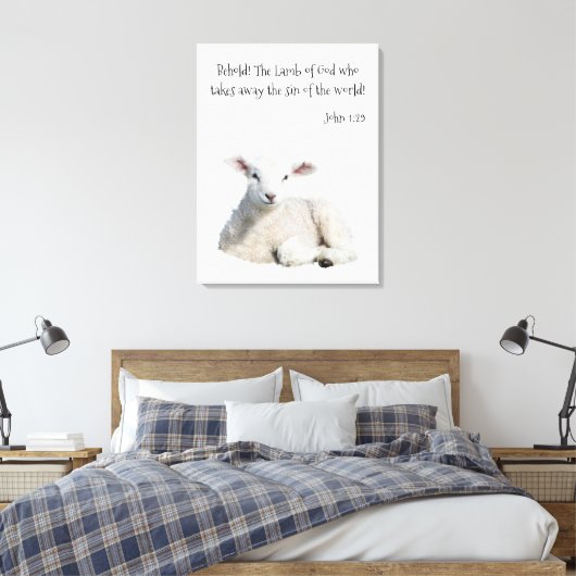 Lamm Gottes Leinwanddruck (Insitu (Schlafzimmer))