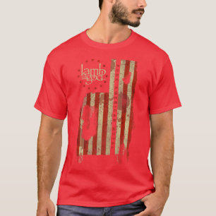 Lamm Gottes Reines amerikanisches Metallflagge Lan T-Shirt