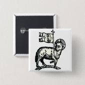 Lamm Gottes Symbol des christlichen Glaubens Button (Vorne & Hinten)
