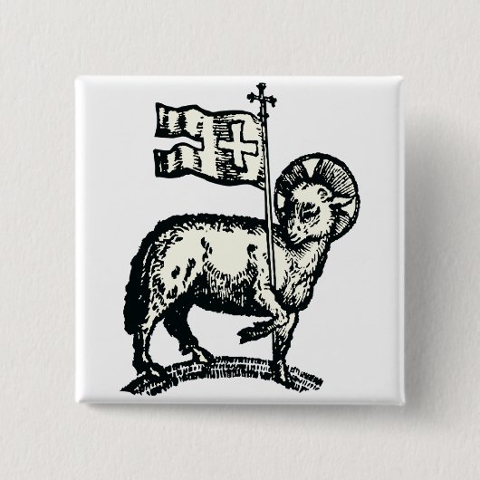 Lamm Gottes Symbol des christlichen Glaubens Button (Vorderseite)