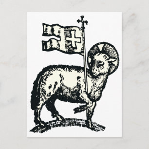 Lamm Gottes Symbol des christlichen Glaubens Postkarte