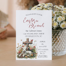 Lamm I überquere Blume Schmetterlinge Osterbrunch