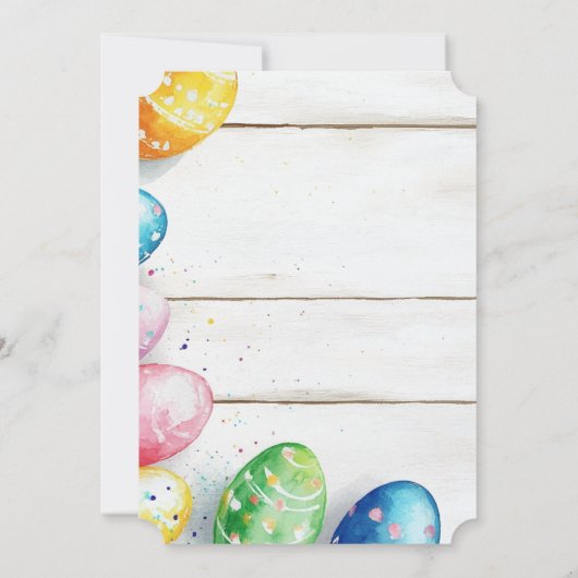 Lamm I überquere Blume Schmetterlinge Osterbrunch Einladung (Rückseite)