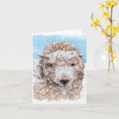 Lamm im Winter Karte (Gelbe Blume)