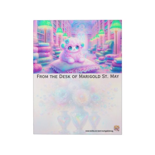 Lamm in der Bibliothek Notizblock (Rotiert)