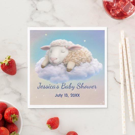 Lamm in der Wolkendusche Serviette (Beispiel)