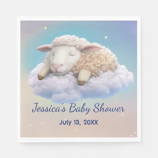 Lamm in der Wolkendusche Serviette (Vorderseite)