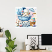 Lamm in einem Baby Carriage Boy Poster (Heimbüro)