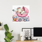 Lamm in einem Baby Carriage Girl Poster (Heimbüro)