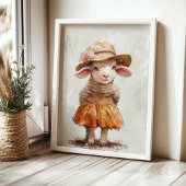 Lamm in Rock, Vintages Farmschaf Poster