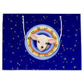 Lamm in Zodiac Wheel Große Geschenktüte (Vorderseite)