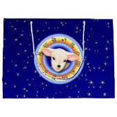 Lamm in Zodiac Wheel Große Geschenktüte (Rückseite)