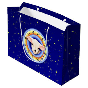 Lamm in Zodiac Wheel Große Geschenktüte