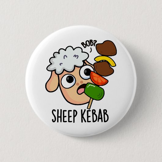 Lamm Kebab Lustiger Schisch Kebab Wortwitz Button (Vorderseite)
