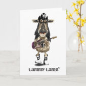 Lamm Lamb a Heavy Metal Rock SHEEP Karte (Gelbe Blume)