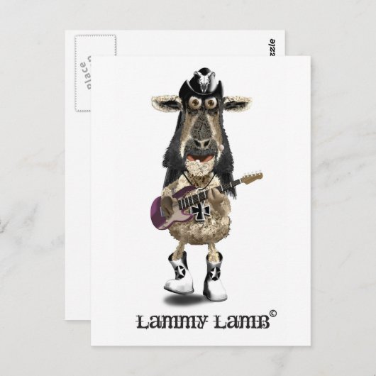 Lamm Lamb a Heavy Metal Rock SHEEP Postkarte (Vorne/Hinten)