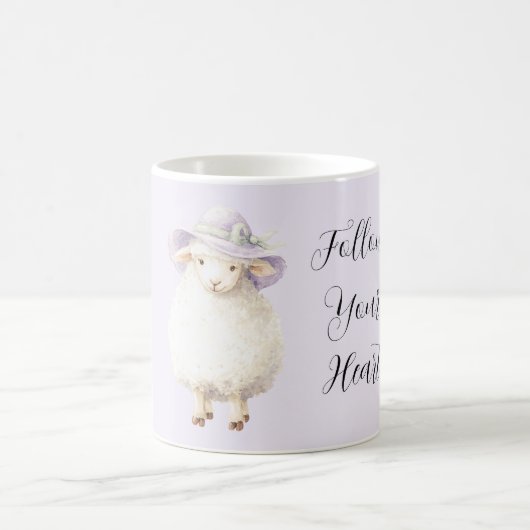 Lamm-Lavendel-Hut Kaffeetasse (Mittel)
