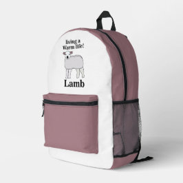 Lamm lebt ein warmes Leben Bedruckter Rucksack