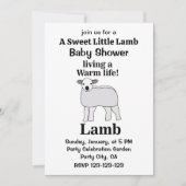 Lamm lebt ein warmes Leben Funny Lamb Baby Dusche Einladung (Vorderseite)