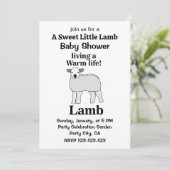 Lamm lebt ein warmes Leben Funny Lamb Baby Dusche Einladung (Stehend Vorderseite)