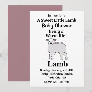 Lamm lebt ein warmes Leben Funny Lamb Baby Dusche Einladung