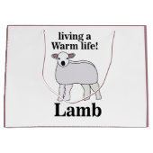 Lamm lebt ein warmes Leben Große Geschenktüte (Vorderseite)