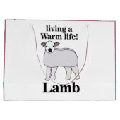 Lamm lebt ein warmes Leben Große Geschenktüte (Rückseite)