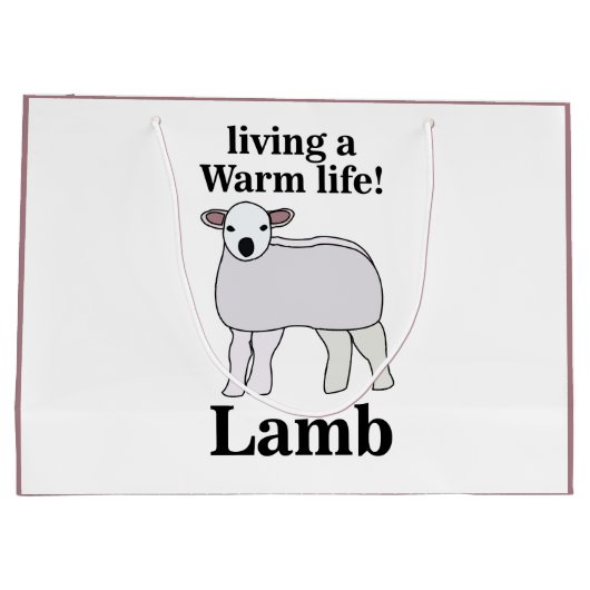 Lamm lebt ein warmes Leben Große Geschenktüte (Rückseite)
