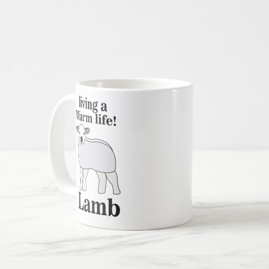 Lamm lebt ein warmes Leben Kaffeetasse (Vorderseite Links)