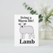Lamm lebt ein warmes Leben Postkarte (Stehend Vorderseite)