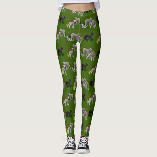 Lamm-Leggings (grün) Leggings (Vorderseite)