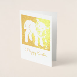 Lamm mit Blume Folienkarte