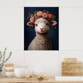 Lamm mit Blumenkrone Poster (Küche)