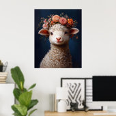 Lamm mit Blumenkrone Poster (Heimbüro)