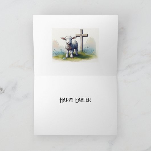 Lamm mit Blütenblumen Ostern Karte (Innenseite)