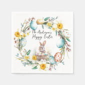 Lamm mit Crosss-I-Eiern und blumengeschmückten Ost Serviette (Vorderseite)