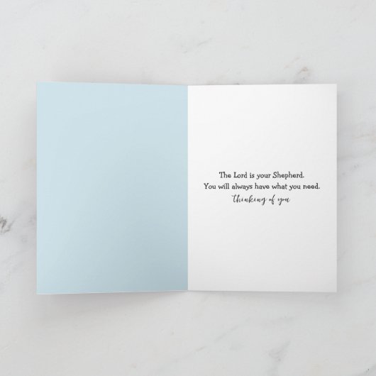 Lamm mit Hirte im Regenwald verloren Karte (Innenseite)