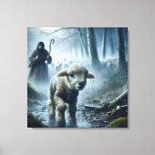 Lamm mit Hirte im Regenwald verloren Leinwanddruck (Vorderseite)