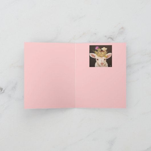 Lamm mit zwei Kardinälen notecard Karte (Innenseite)