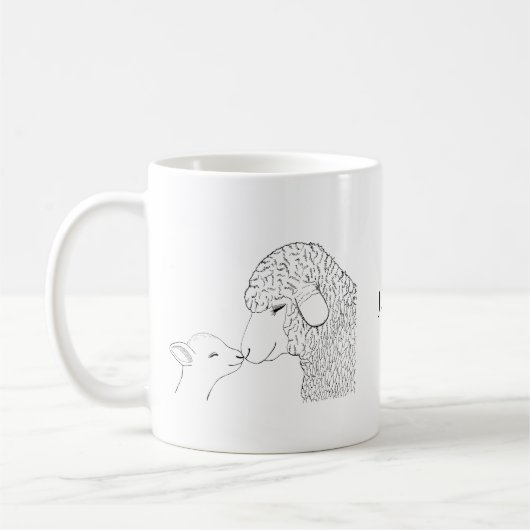 Lamm Niedlich Seep Mama Baby Tasse Custom Art Tass (Links)